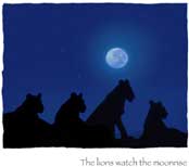 Lions watch the sunrise
